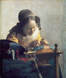 Johannes Vermeer, The Lacemaker, ca 1669. Image courtesy of the Louvre.