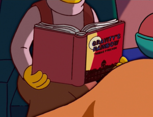 The first edition of Gravity's Rainbow even makes a cameo on The Simpsons