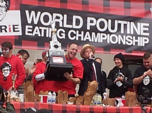 How many french fries with gravy and cheese curds can you eat? Joey "Jaws" Chestnut can down a lot as he did to win in 2012.