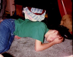The author passes out, many years ago.