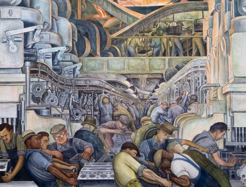 Detroit Industry, north wall (detail),Diego Rivera, 1932-33, fresco. Detroit Institute of Arts