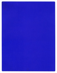 IKB 191, aka International Klein Blue, a painting of Yves Klein's made with his patented color which was IKB was developed by him and chemists at pharma co Rhône Poulenc.