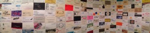 Hample's bathroom wall, photographed by the author while urinating