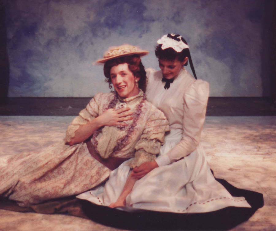 The author (with Julia K. Murney) as Betty and Ellen in Cloud 9, 1994, Perry Street Theatre. (photo: author's private collection)