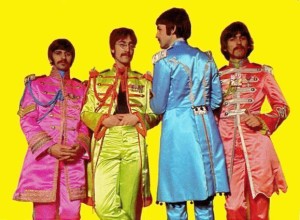 Somehow in rainbow colored satin, the Beatles military regalia looks less war-mongering.