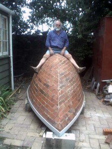 Potter Peter Lange and his (potentially) sinking brick boat...