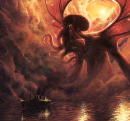 Cthulhu looks for donuts on a passing cruise ship.