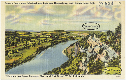 Lovers Leap, Hagerstown on the border... all images courtesy of the Boston Public Library via flickr