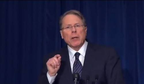 The NRA's Wayne LaPierre demonstrates the size of his L'il Wayne.
